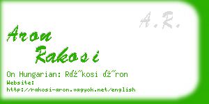 aron rakosi business card